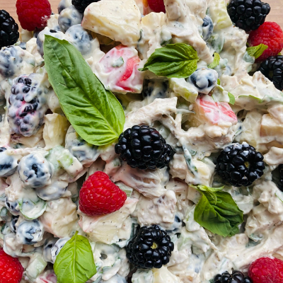 Summery Basil Berry Chicken Salad